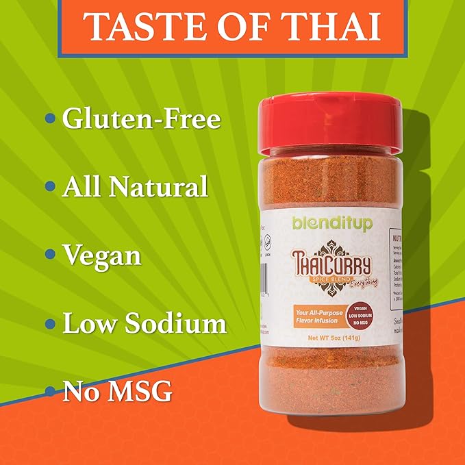 Thai Curry Spice Blend | Gourmet Spices with Sea Salt | Healthy to Add to Any Dish | Low Sodium, No