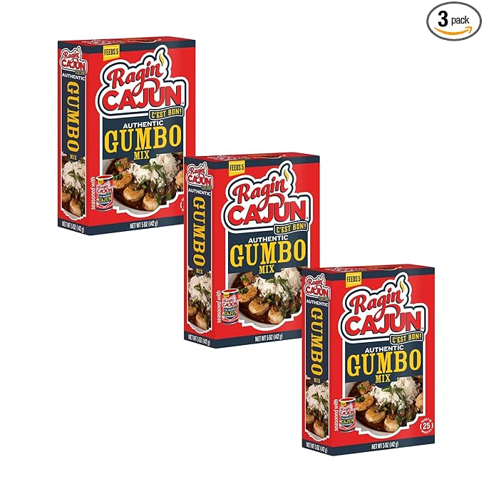 Ragin' Cajun Authentic Gumbo Mix - 5 oz Box, Pack of 3, No MSG, Authentic Louisiana Creole Soup