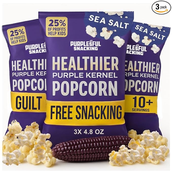 Purplesful Purple Corn Popcorn, Silkier, Creamier & Healthy Popcorn, Vegan-Friendly, Non-GMO