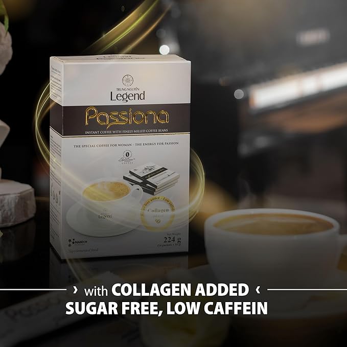 TRUNG NGUYEN LEGEND PASSIONA Premium Instant Coffee for Energy Boost by NANO+ Technology - Collagen