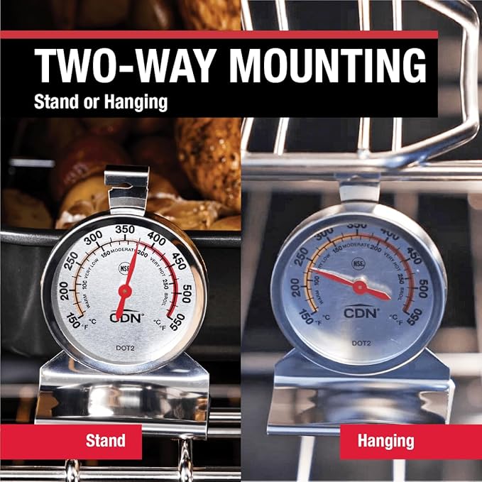 "CDN Oven Thermometer ProAccurate®, Easy-to-Read 2"" Dial, Stainless Steel Housing, Temperature