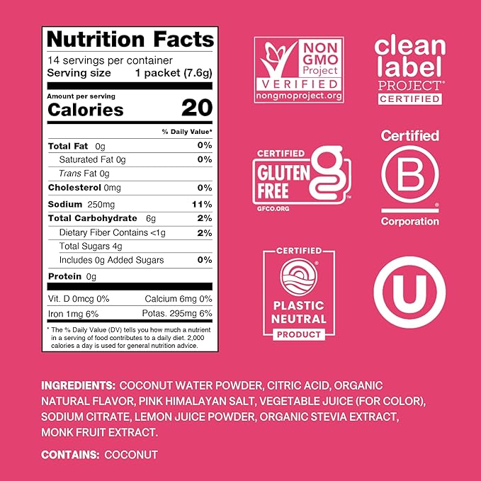 Cure Hydration | Plant-Based Electrolyte Drink Mix | No Added Sugar | FSA-HSA | Dehydration Relief