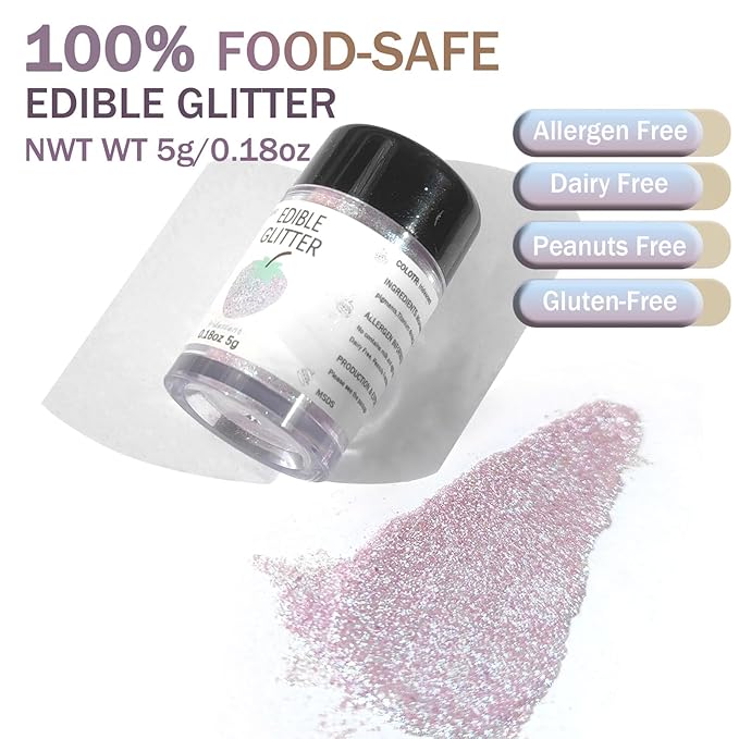 Iridescent Edible Glitter for Drinks - 5 Grams Prism Powder Cocktail Drink Glitter Food Grade