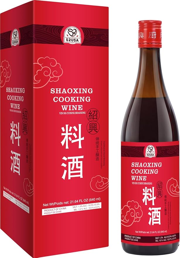 52USA Shaoxing Cooking Wine 21.64 Fl Oz, Missing Secret Ingredient Chinese Cooking Wine, Shaoxing