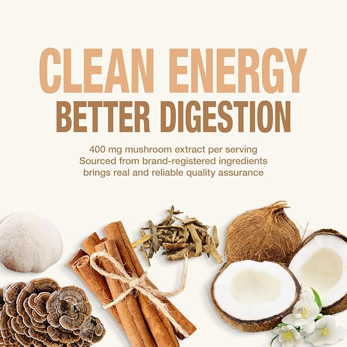 Chai Tea Latte with Mushrooms - 30 Servings, 30% Beta-Glucans - Lion's Mane, Reishi Spore, Turkey