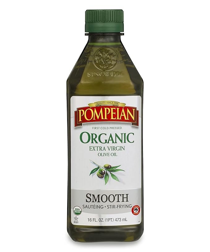 Pompeian USDA Organic Smooth Extra Virgin Olive Oil, Contains Polyphenols, First Cold Pressed, 16