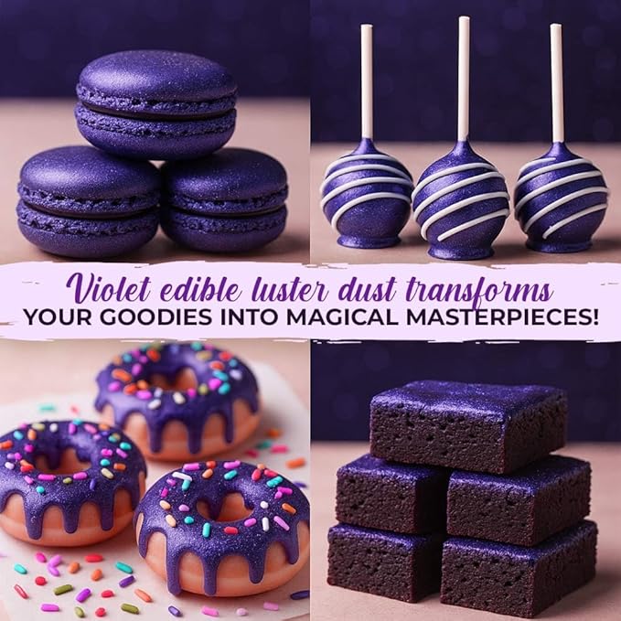 Bulk (20g) Purple Luster Dust Edible Glitter for Cocktails | Premium Edible Purple Luster Dust for