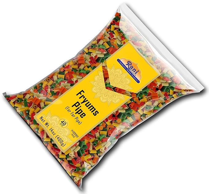 Rani Far Far/Fryums (Wheat & Tapioca Pellet) Round/Pipe Shape 14oz (400g) ~ Vegan, Kosher
