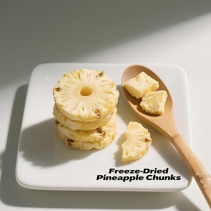 Crunchy Freeze-Dried Pineapple Slices 2oz (60g) - 100% Tropical Snack, No Sugar Added | For
