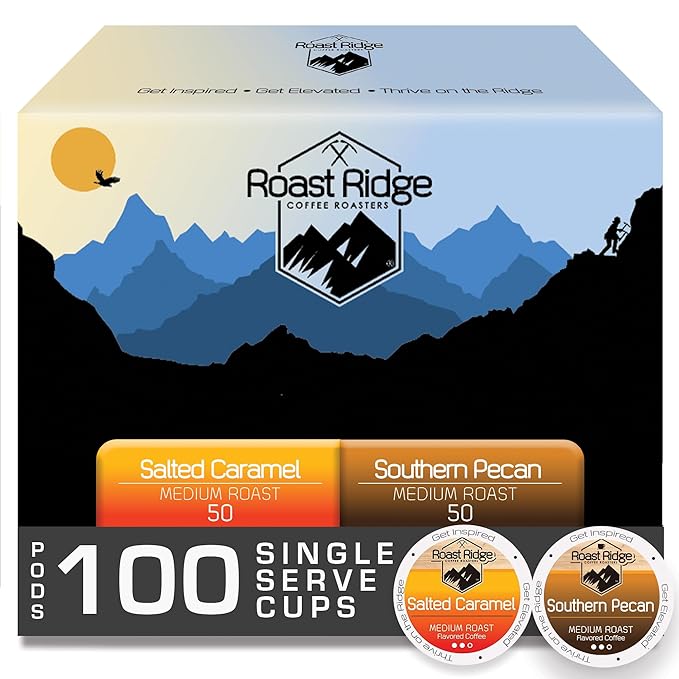 Roast Ridge Single Serve Coffee Pods for Keurig K-Cup Brewers, Variety Pack, Medium Roast, 100