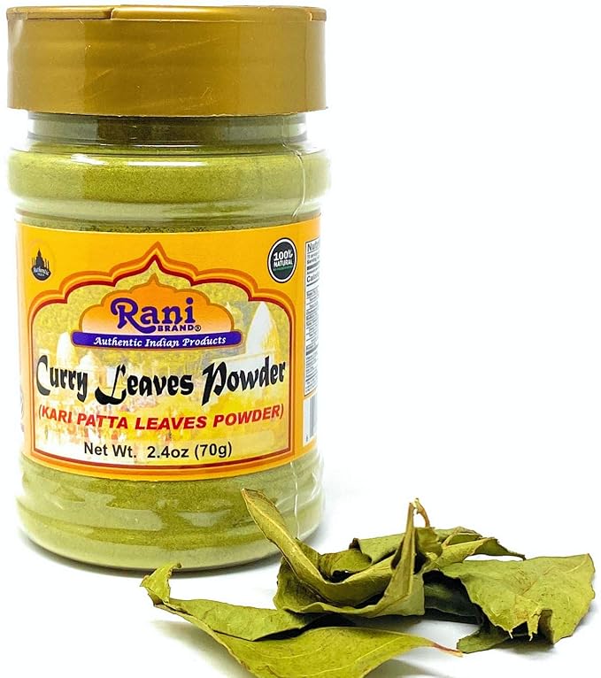 Rani Curry Leaves Powder (Kari Neem Patha) Indian Spice 2.4oz (70g) PET Jar ~ All Natural | Vegan |