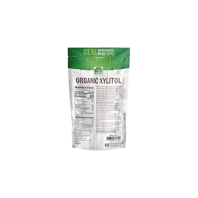 NOW Foods, Organic Xylitol, Pure with No Added Ingredients, Keto-Friendly, Low Glycemic Impact, Low