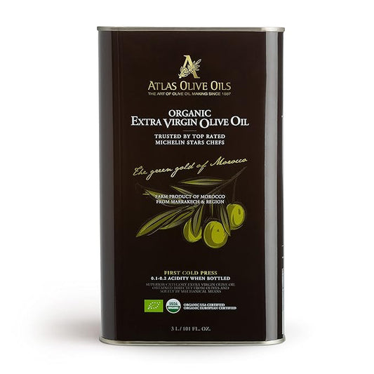 Atlas 3 LT Organic Cold Press Extra Virgin Olive Oil with Polyphenol Rich from Morocco|Newly