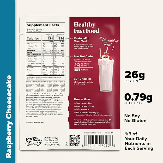 Keto Chow Essentials Kit - Keto Meal Replacement Shake Powder - Nutritionally Complete - Low Carb