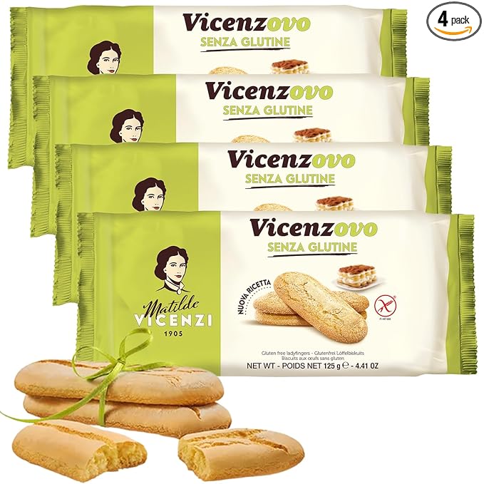Matilde Vicenzi Gluten Free Vicenzovo Ladyfingers - Classic Italian Biscuits, Lady Fingers Cookies