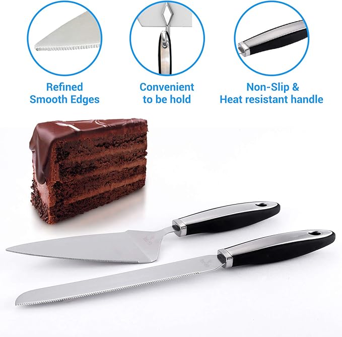 Cake Cutting Set for Wedding Cake Knife and Server Set, Cake Cutter and Pie Spatula, Cake Server