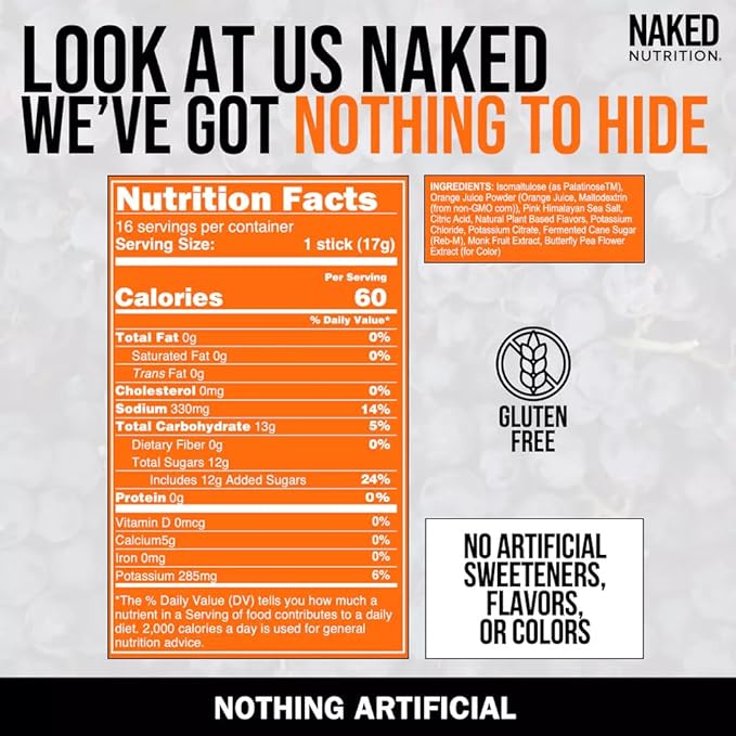 Nakedade Grape ??Performance Enhancing Sports Drink Powder - Electrolyte Powder ??No GMOs or