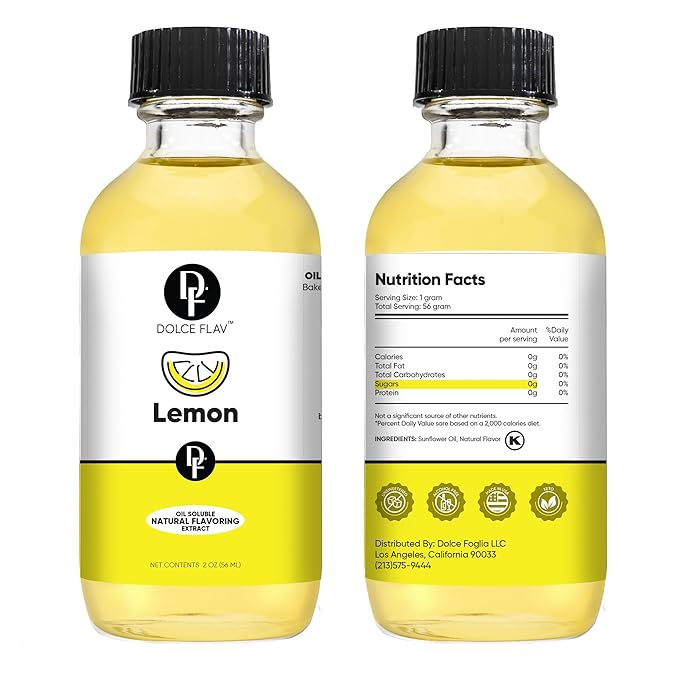 Lemon Flavor Concentrate for Food & Cosmetics ??2 Oz. Multipurpose Lemon Flavouring Oil for Lip