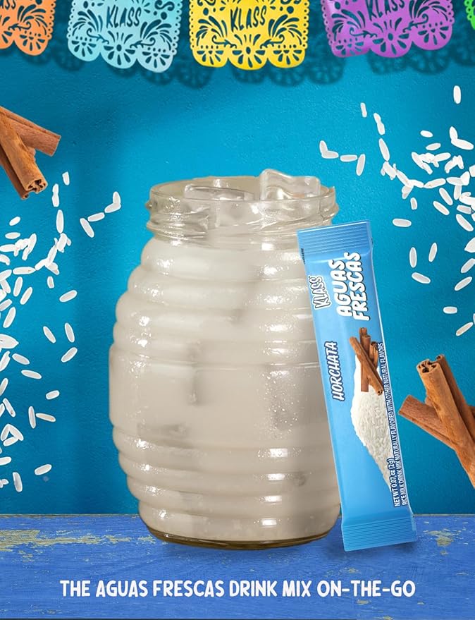 Klass Aguas Frescas | Drink Mix Packets | Horchata Flavored | Sugar Free On-The-Go Packets, Low