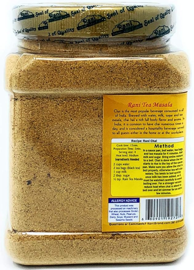 Rani Tea (Chai) Masala Indian Spice Blend 16oz (1lb) 454g Bulk PET Jar, Pack of 6 ~ All Natural |