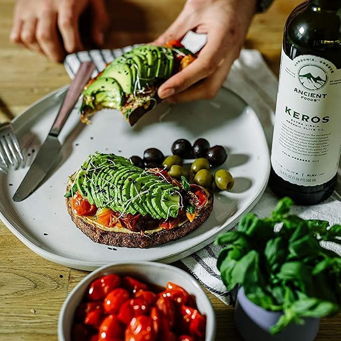 Ancient Foods Keros Greek Organic Extra Virgin Olive Oil ??Fresh, Cold Pressed Olive Oil from