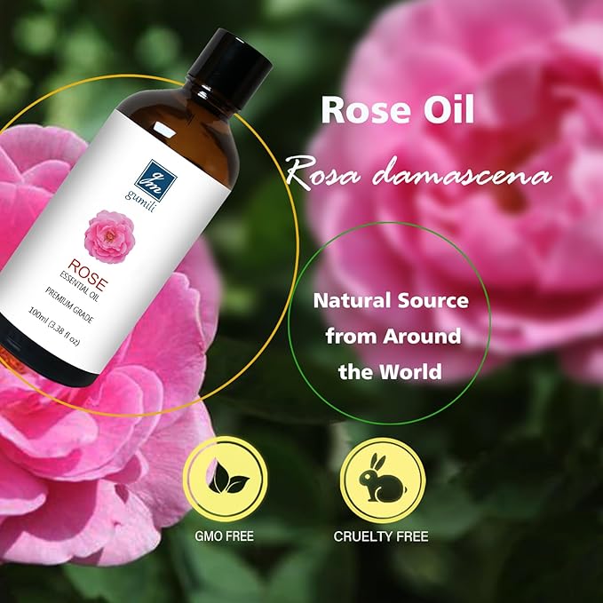 Rose Essential Oil, Home Fragrance Scent Oil for Diffuser, Skin, Hair, Candle, Soap, Dryer Balls
