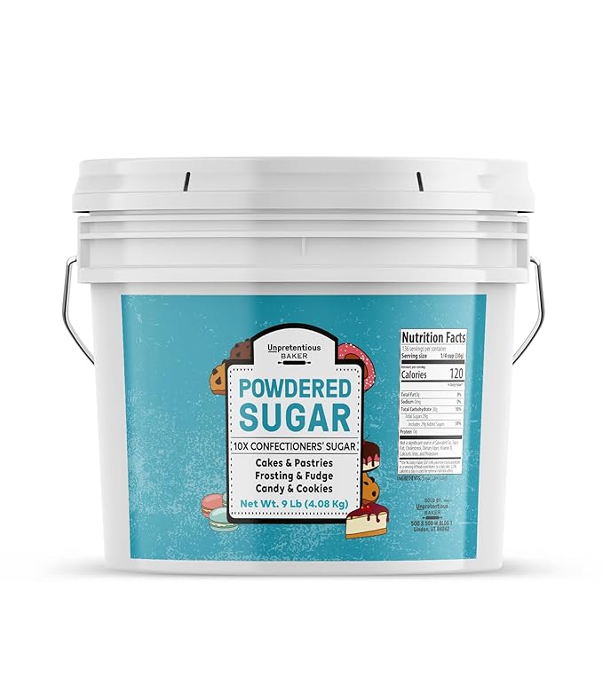 Unpretentious Powdered Sugar, 2 Gallon Bucket, Confectioners Sugar, For Baking, Candy Making