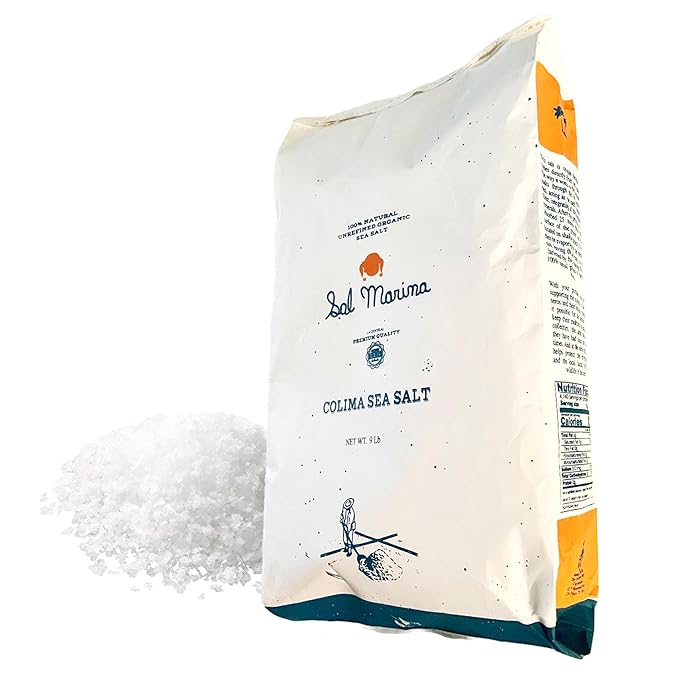 SAL MARINA | Unrefined Colima Sea Salt 9 lbs - Harvested Hand | Kosher Salt 100% Natural - Vegan