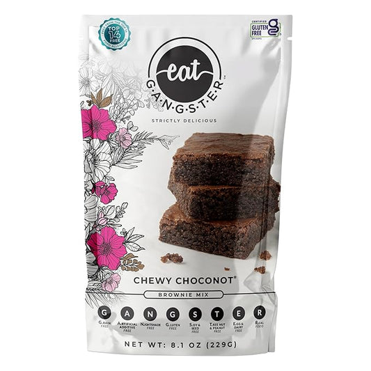 eat G.A.N.G.S.T.E.R. Chewy Choconot Brownie Mix - Allergy-Friendly Baking Mix, Grain-Free, No