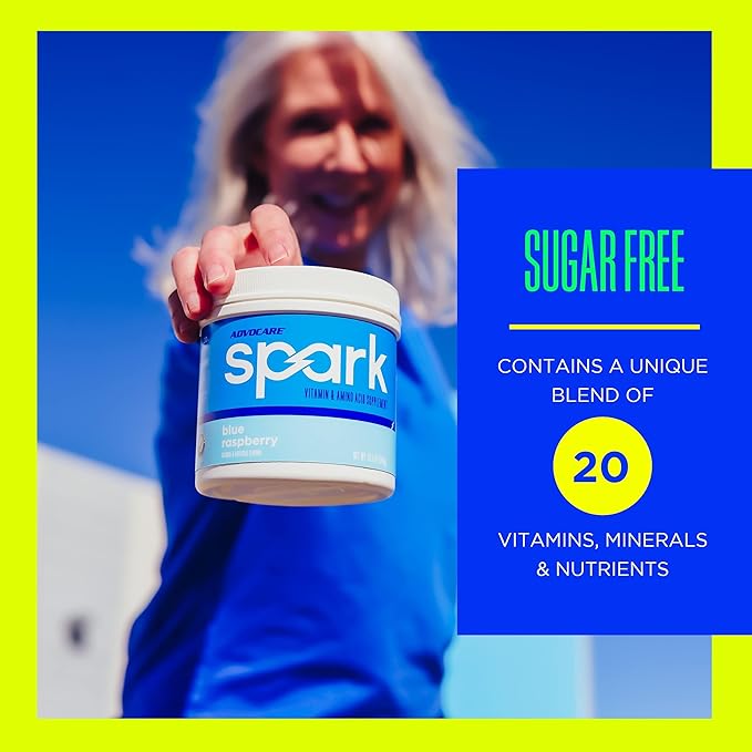 AdvoCare Spark Vitamin & Amino Acid Supplement - Focus & Energy Drink Powder Mix with Vitamin A