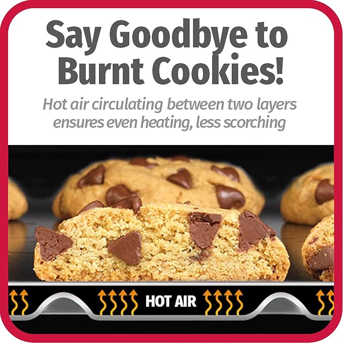 GoodCook AirPerfect Non-Stick Air Insulated 16” x 14” Cookie Sheet - Carbon Steel Cooking Pans, No