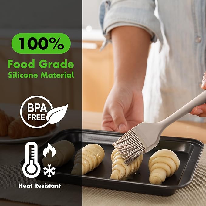 HOTEC Basting Brushes Silicone Heat Resistant Pastry Brushes Spread Oil Butter Sauce Marinades for