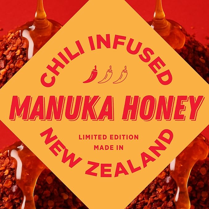 Hot Honey - Sweet Heat 100% Pure New Zealand Raw Manuka Spicy Honey MGO 100+ - Chili-Infused for