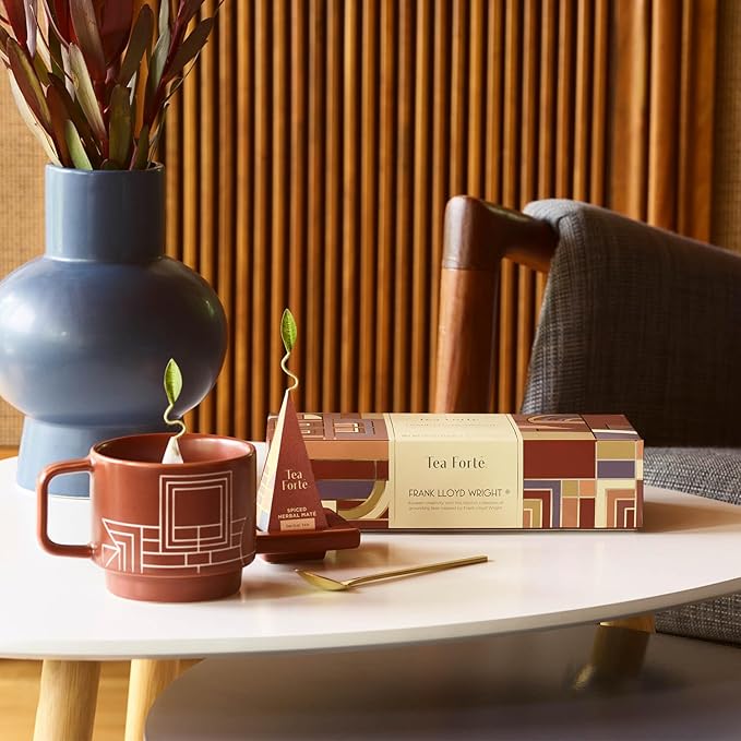 Tea Forte Frank Lloyd Wright Petite Presentation Box Tea Gift Set Sampler, 10 Count, 2 of Each