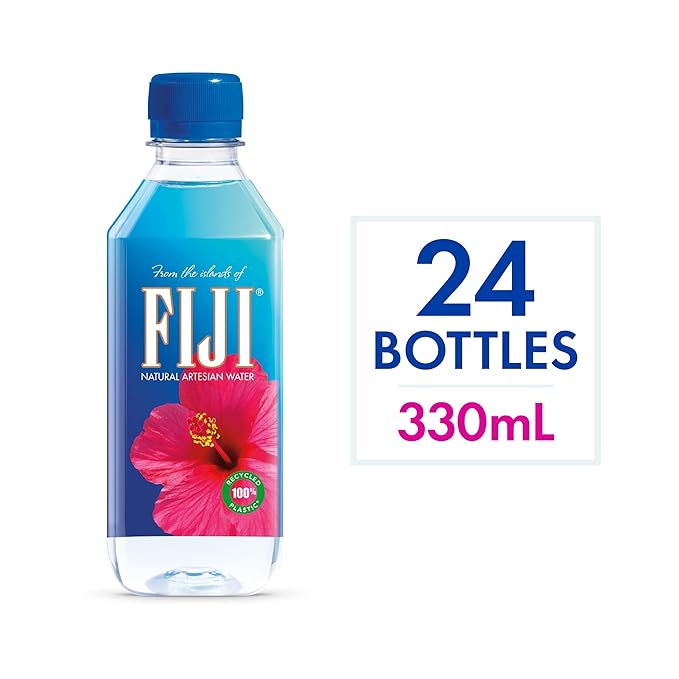 FIJI Natural Artesian Bottled Water 330mL / 11.15 Fl Ounce (Pack of 24) - 100% Natural Electrolytes