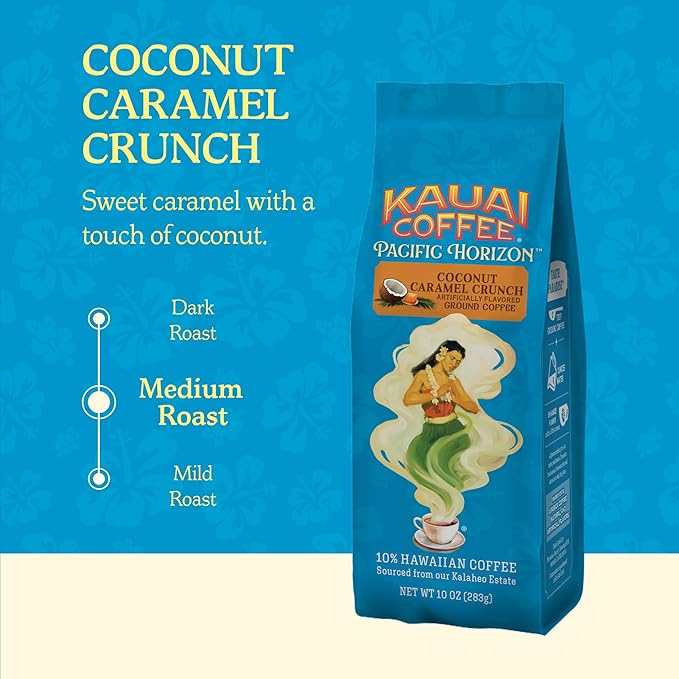 Kauai Coffee Ground Coffee ??Smooth, Rich, Medium Roast ??Nutty Caramel and Tropical Coconut