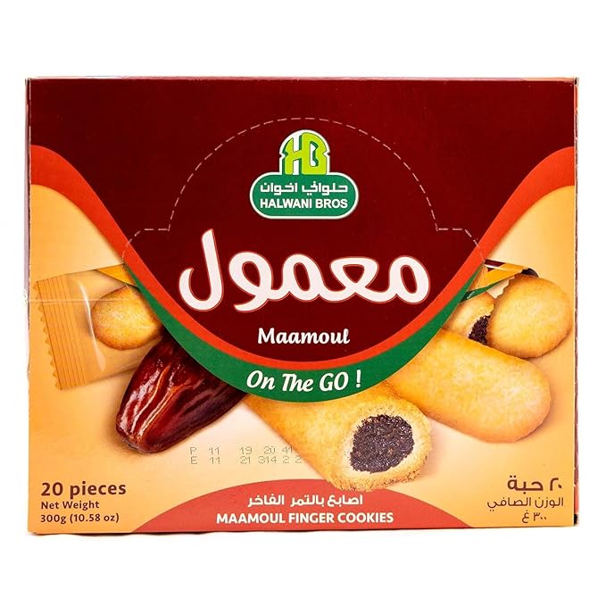 HB Halwani Bros Cookies,100% All Natural Assorted Finger Mamoul Date Filled Shortbread Biscuits