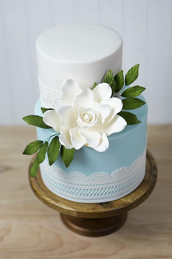 Global Sugar Art Gardenia Sugar Cake Flowers Jumbo White with Wire, 1 Count by Chef Alan Tetreault
