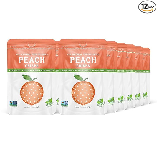Nature’s Turn Freeze-Dried Peach Crisps – Healthy, Gluten-Free, Crispy & Delicious, Plant-Based