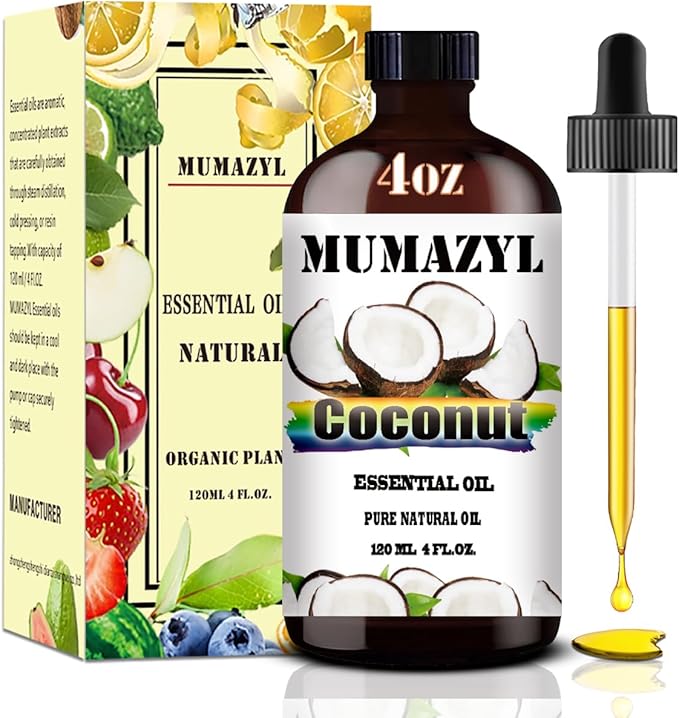 Coconut Essential Oil, Coconut Oil 4 Fl Oz 120ML for Diffuser Humidifier Yoga Cleaning DIY Candle