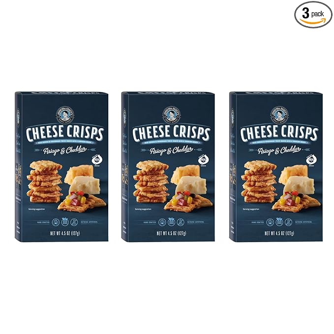 John Wm. Macy - Asiago & Cheddar CheeseCrisps - Hand Crafted, Non GMO, and Nothing Artificial