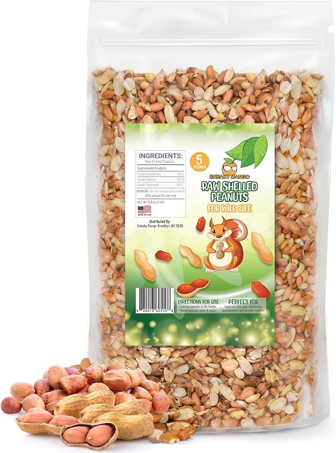 Premium Quality Raw Out of Shell Peanuts - 5 Pounds - Shelled Peanuts for Birds – Wildlife Quality