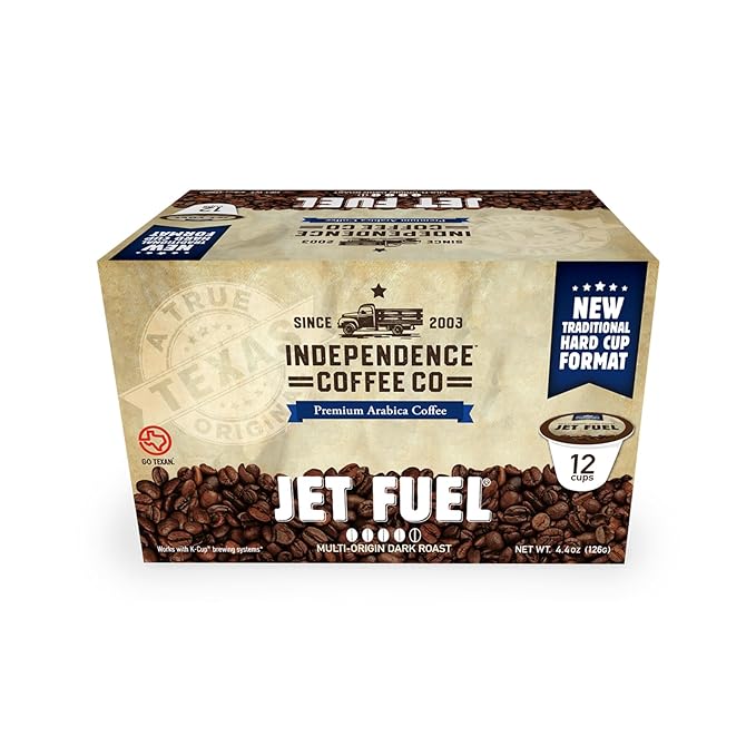 Independence Coffee Co. Jet Fuel Intense and Heavy Body, Dark Roast, Single Serve Coffee K Cup