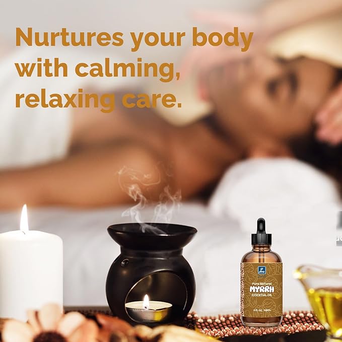 Myrrh Essential Oil 4 Oz, 100% Pure Natural Myrrh Oil for Diffuser, Skin, Hair, Body & Face