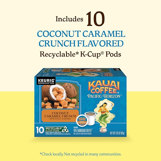 Kauai Coffee K-Cup Pods for Keurig Brewers – Arabica Coffee, 10% Hawaiian – Medium Roast, Nutty