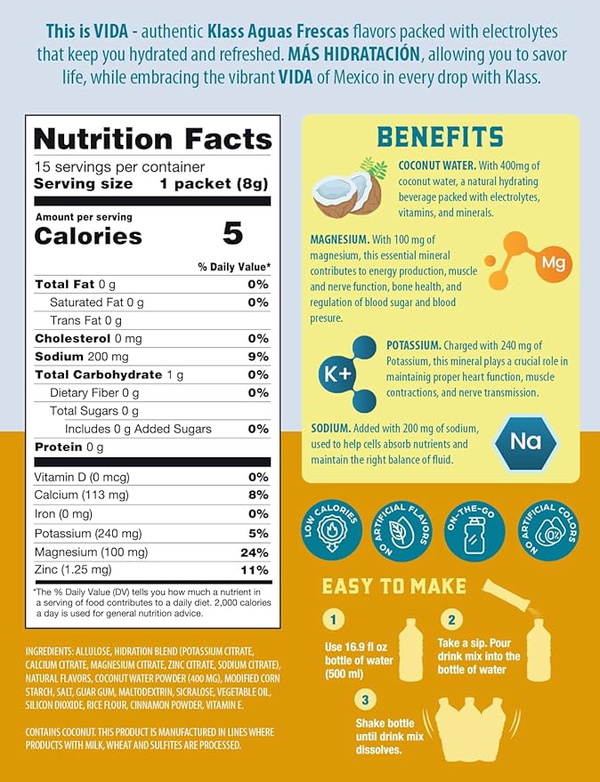 Electrolyte Drink Mix ??Pineapple Agua Fresca Flavor | Sugar-Free Hydration Powder with Coconut