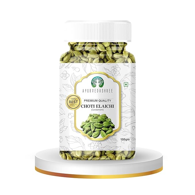 AYURVEDASHREE Green Cardamom Whole Pods, Hari Elaichi (Elettaria cardamomum) - 100g| Jumbo Size |