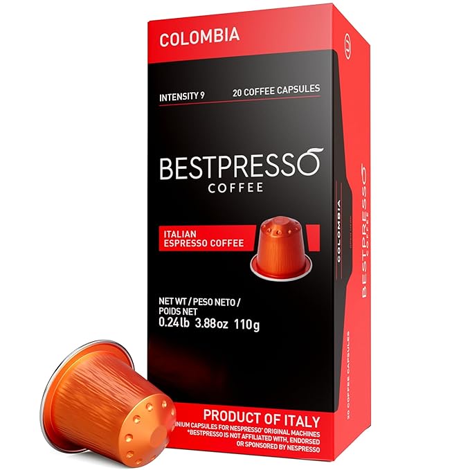 Bestpresso Coffee for Nespresso Original Machine 120 pods Certified Genuine Espresso Colombia Blend