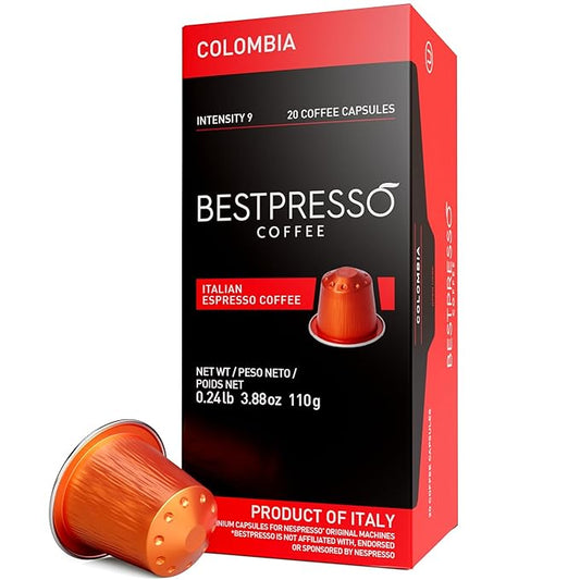 Bestpresso Coffee for Nespresso Original Machine 120 pods Certified Genuine Espresso Colombia Blend