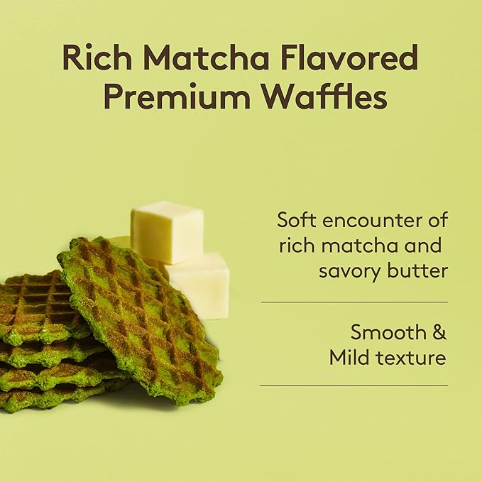 OSULLOC Premium Green Tea Waffles (2.54oz, 72g) | Korean Matcha Flavored Snacks | Asian Snacks